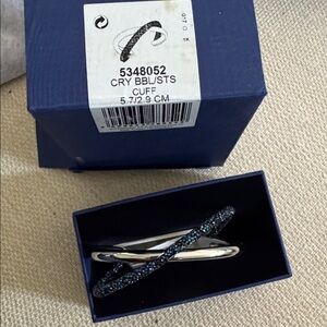 Swarovski Silver and Blue Crystal Cuff